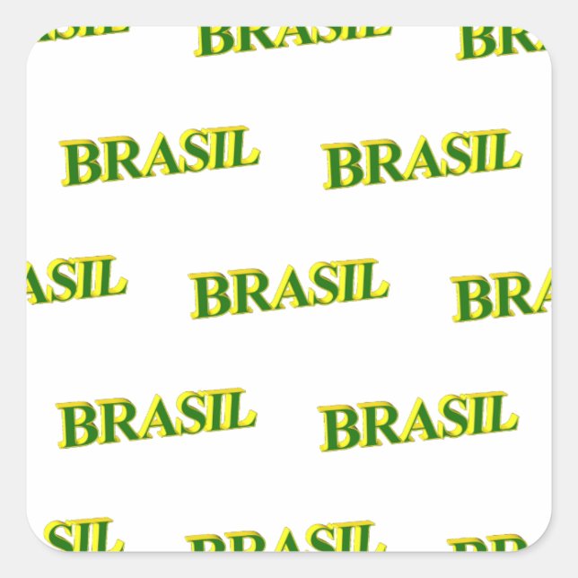 Brasil 3D Fyrkantigt Klistermärke (Framsida)
