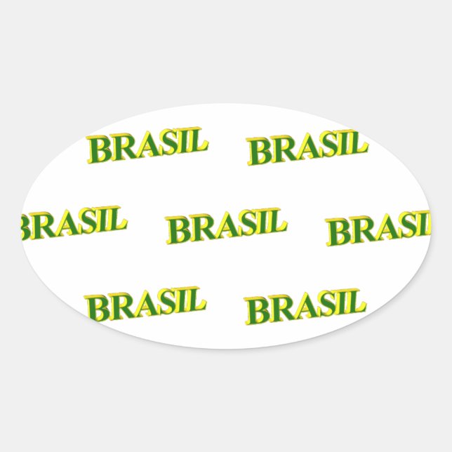 Brasil 3D Ovalt Klistermärke (Framsida)