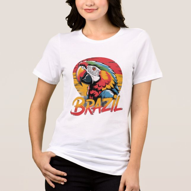 Brasil Aldrig Ge Upp T Shirt (Framsida)