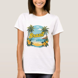 Brasil Beach Kvinnors T-Shirt Tropisk Sommar Seme