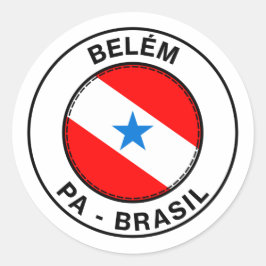 Brasil Belem Para PA Bandeira Stamp Runt Klistermärke