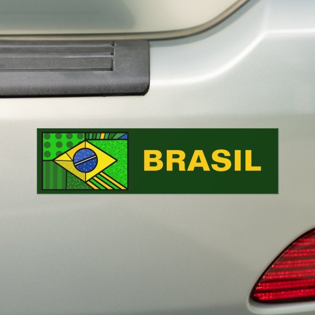 Brasil Brasilien brazilian flagga Bildekal (På Bil)