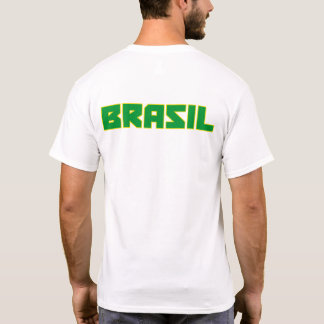 Brasil (Brasilien) fet text och flagga symbolskjor Tee