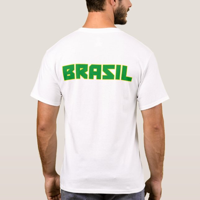Brasil (Brasilien) fet text och flagga symbolskjor Tee Shirt (Baksida)