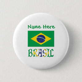 Brasil Brasilien flagga Personlig Knapp
