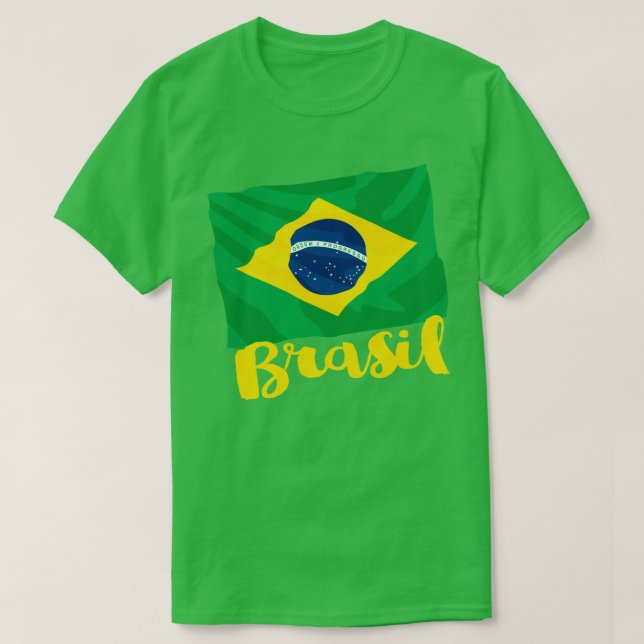 Brasil Brasilien Flagga T-Shirt (Design framsida)