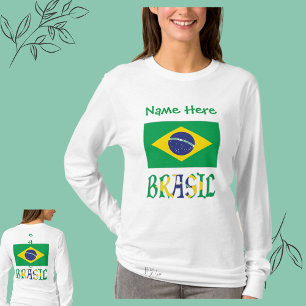Brasil Brasiliens flagga Grön Personlig T Shirt