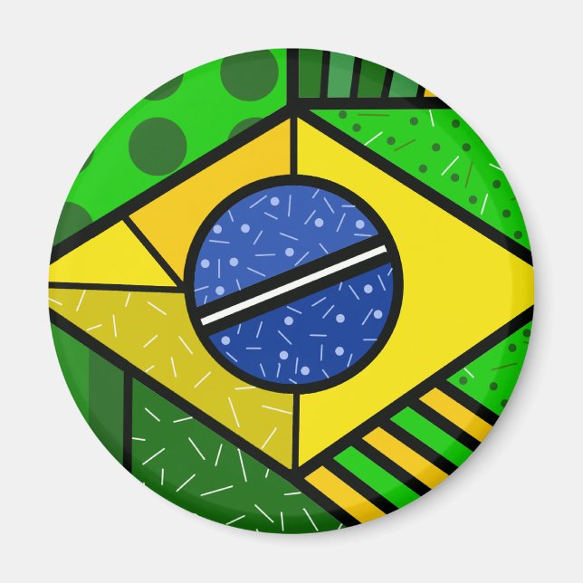 Brasil Brazil brazilian flag Magnet (Framsidan)