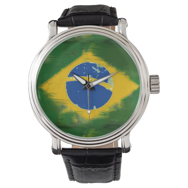 brasil/brazil land flagga armbandsur (Framsida)