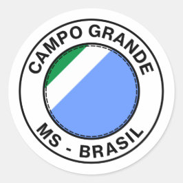 Brasil Campo Grande Mato Grosso do Sul Bandeira Runt Klistermärke
