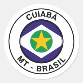 Brasil Cuiaba Mato Grosso Bandeira Frimärke Runt Klistermärke