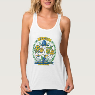 Brasil Culture Badge Cafe Samba Futebol Amazonia Linne Med Racerback