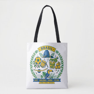Brasil Culture Badge Cafe Samba Futebol Amazonia Tygkasse