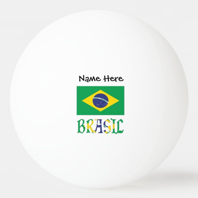 Brasil Flagga Brasil Anpassat Namn Pingisboll (Framsidan)