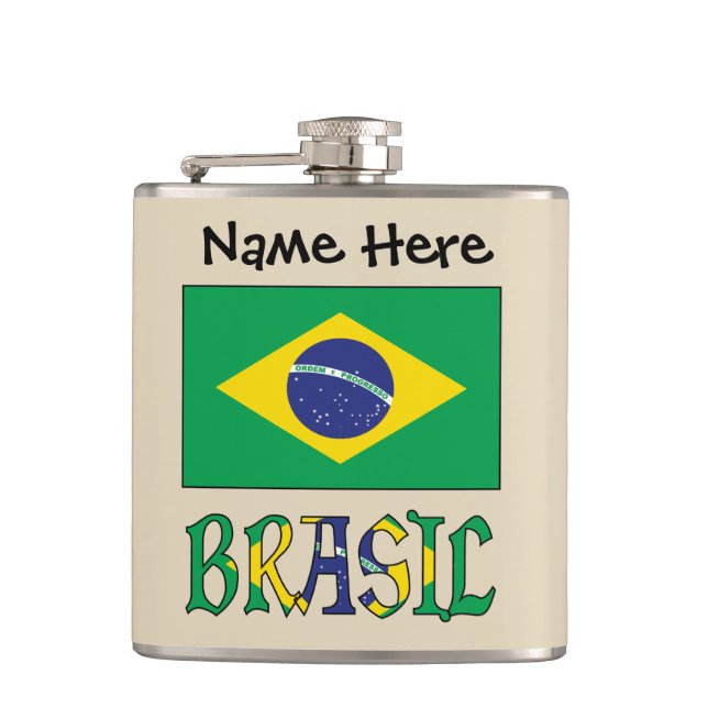 Brasil Flagga Brasil Personligt Namn Fickplunta (Framsidan)