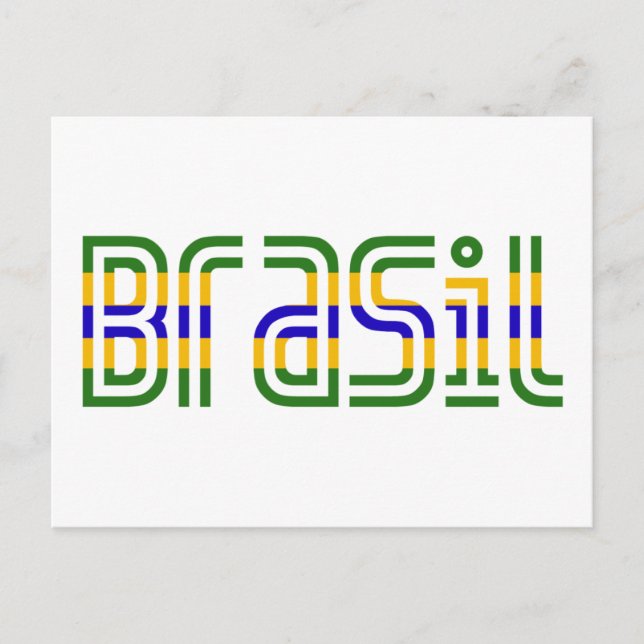 Brasil Flagga Färger! Vykort (Framsida)
