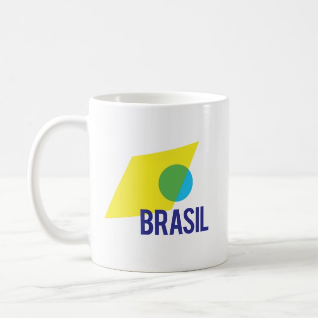 Brasil flagga kaffemugg (Vänster)