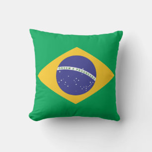 Brasil flagga kudde