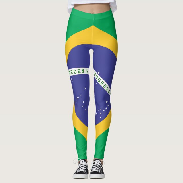 Brasil flagga leggings (Framsida)