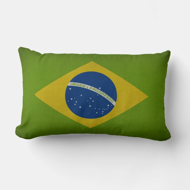 Brasil Flagga Lumbarkudde (Framsida)