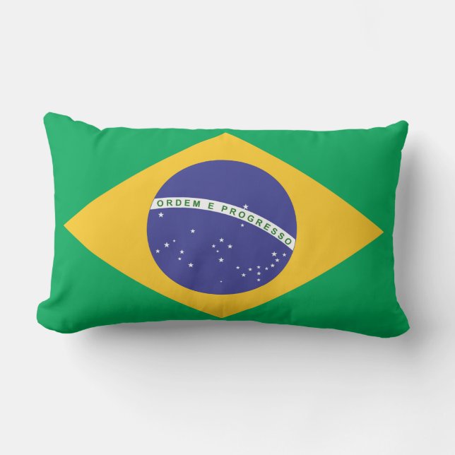 Brasil flagga lumbarkudde (Framsida)