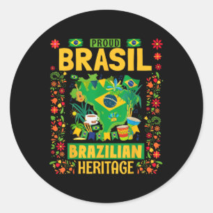 Brasil Flagga Outfit Idea För barn Brasilien & Runt Klistermärke