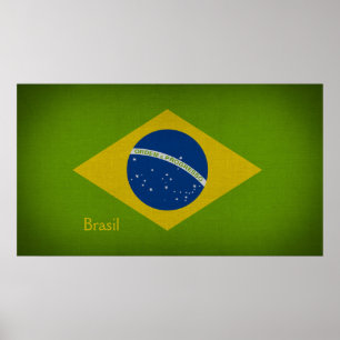 Brasil Flagga Poster