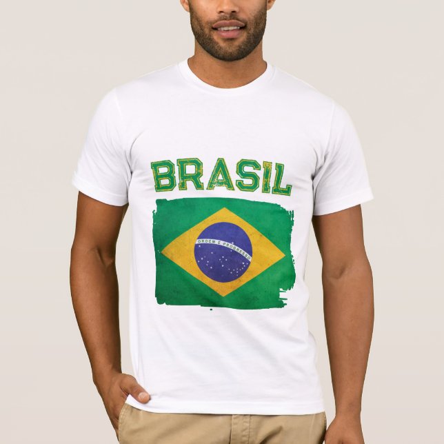 Brasil flagga t shirt (Framsida)