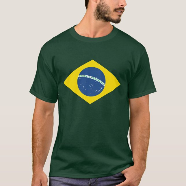 Brasil Flagga T Shirt (Framsida)