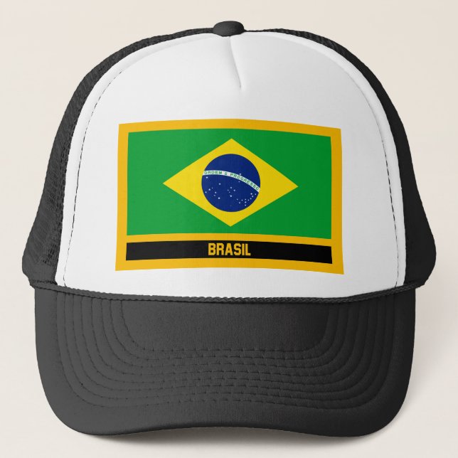 Brasil Flagga Truckerkeps (Framsida)