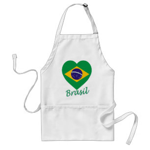 Brasil flaggahjärta förkläde
