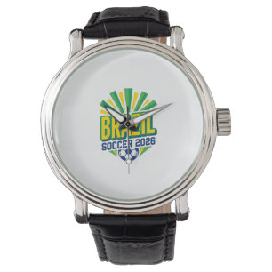 Brasil Fotboll 2026 Fotboll Fet Land Typografi Armbandsur