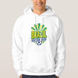 Brasil Fotboll 2026 Fotboll Fet Land Typografi Hoodie
