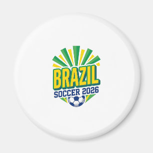 Brasil Fotboll 2026 Fotboll Fet Land Typografi Magnet