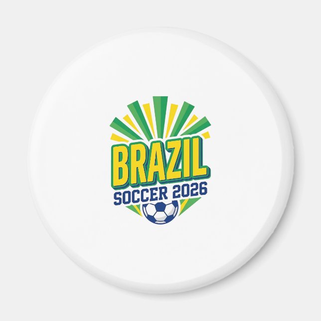Brasil Fotboll 2026 Fotboll Fet Land Typografi  Magnet (Framsidan)