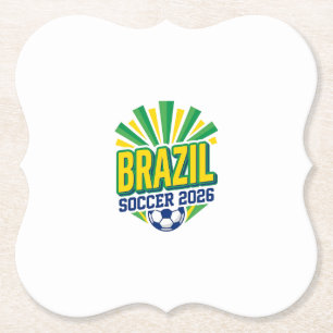 Brasil Fotboll 2026 Fotboll Fet Land Typografi  Underlägg Papper