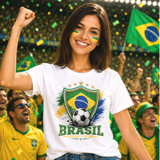 Brasil Fotboll Brasil Fotboll Fan Brasilansk Stolt T Shirt