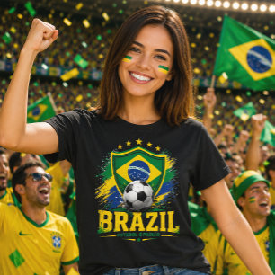 Brasil Fotboll Brasil Fotboll Fan Brasilansk Stolt T Shirt