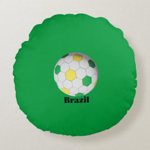 Brasil Fotboll Rund Kudde