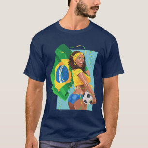 Brasil Fotbollboll Fotboll T-shirt