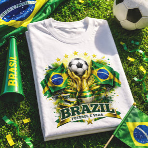 Brasil fotbollsfan Brasil fotboll Brasiliansk fotb T Shirt