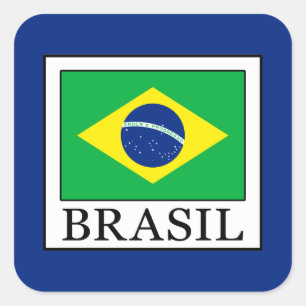 Brasil Fyrkantigt Klistermärke