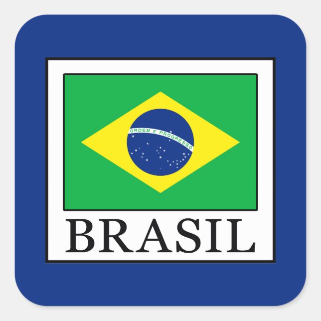 Brasil Fyrkantigt Klistermärke (Framsida)