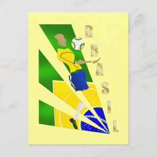 Brasil Graphic Chest control futebol Brasilipresen Vykort