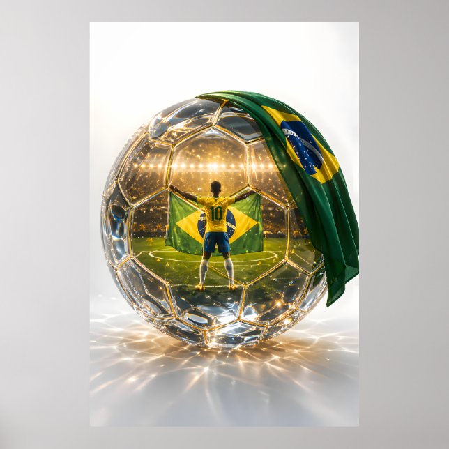 Brasil Guldklotet Seger – Elitefotbollskonst Poster (Framsidan)