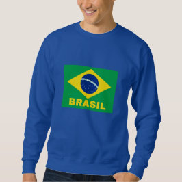 Brasil i brasiliansk Flagga Lång Ärmad Tröja