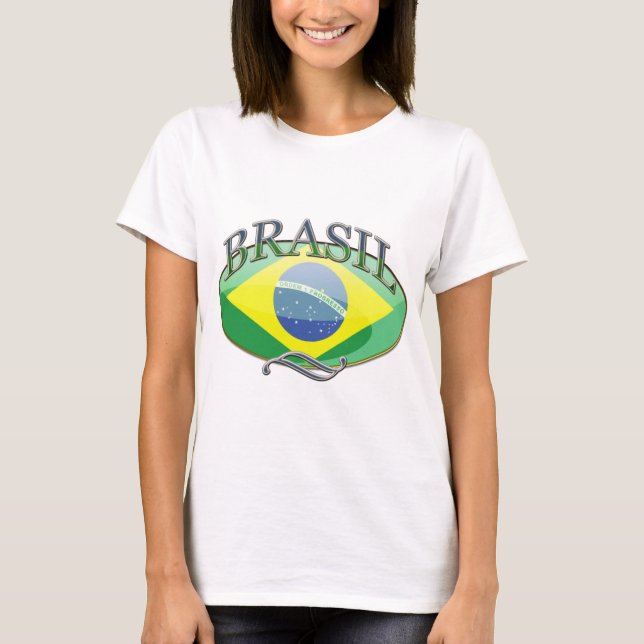 Brasil knäppas t-shirt (Framsida)