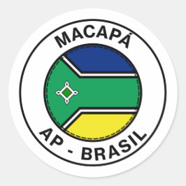 Brasil Macapa Amapa Bandeira Stamp Runt Klistermärke