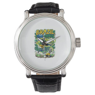 Brasil Mål Energi Skelett Anfallare Nationer Kreat Armbandsur