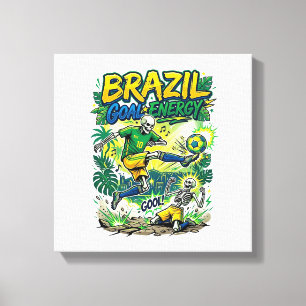 Brasil Mål Energi Skelett Anfallare Nationer Kreat Canvastryck